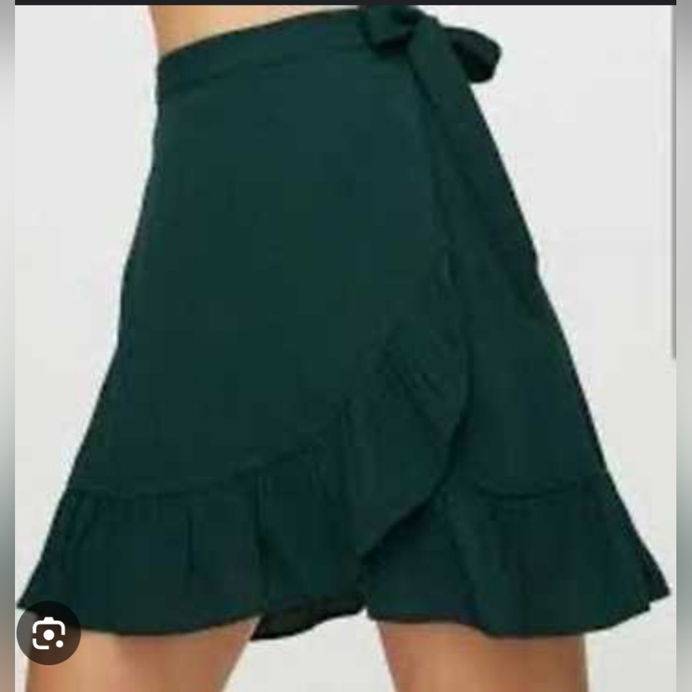 Sunday Best Asymmetrical Dark Green Skirt